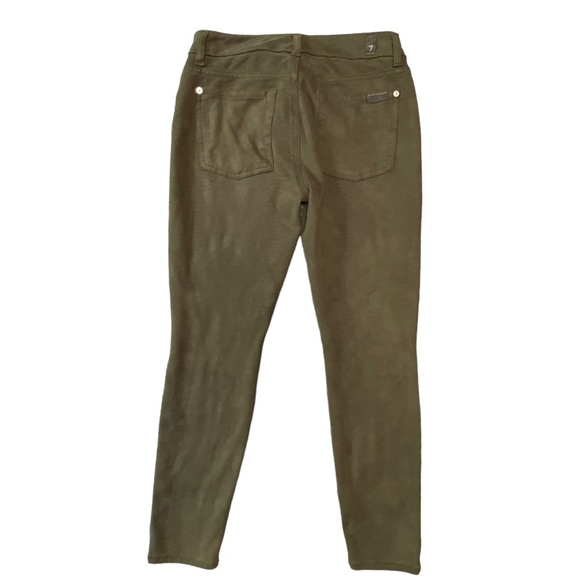 7 For All Mankind Snake Print Embossed Faux Suede Pant Jean Olive 29 - Picture 5 of 13